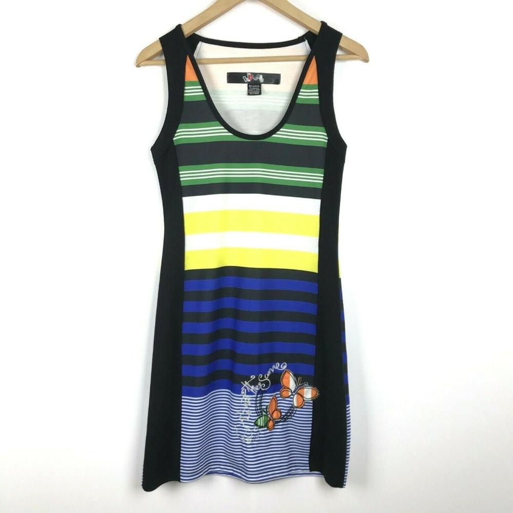 Desigual Striped Embroidered Carla Dress